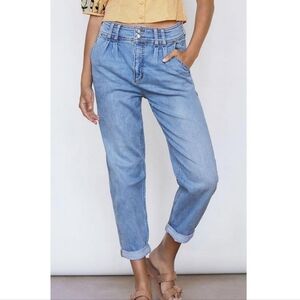 Pilcro and the Letterpress Ultra High Rise Pleated Relaxed Ankle Jeans Size 26